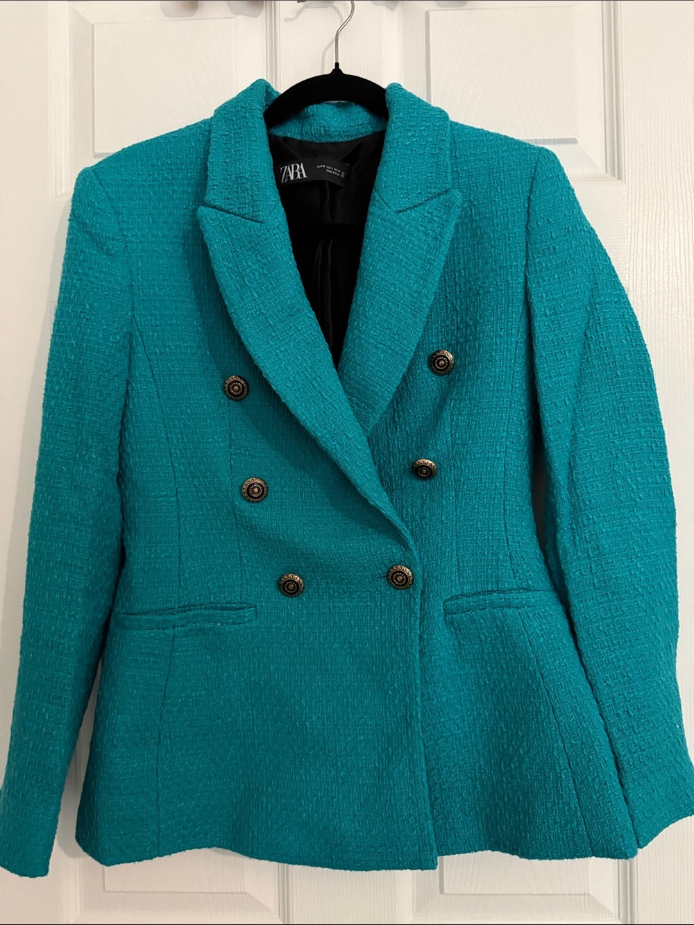 Zara textured Double-Breasted Blazer